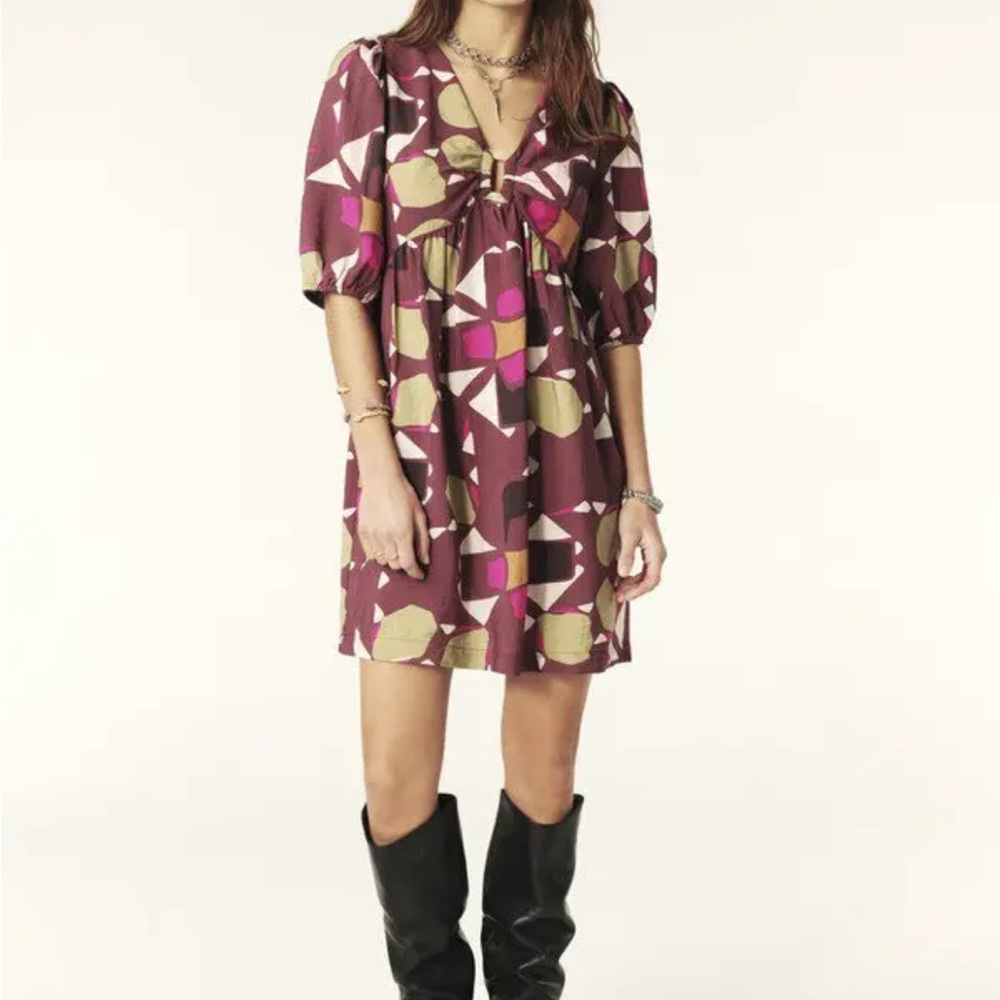 ba&sh Arancia Short Loose-Fitting Dress - Purple